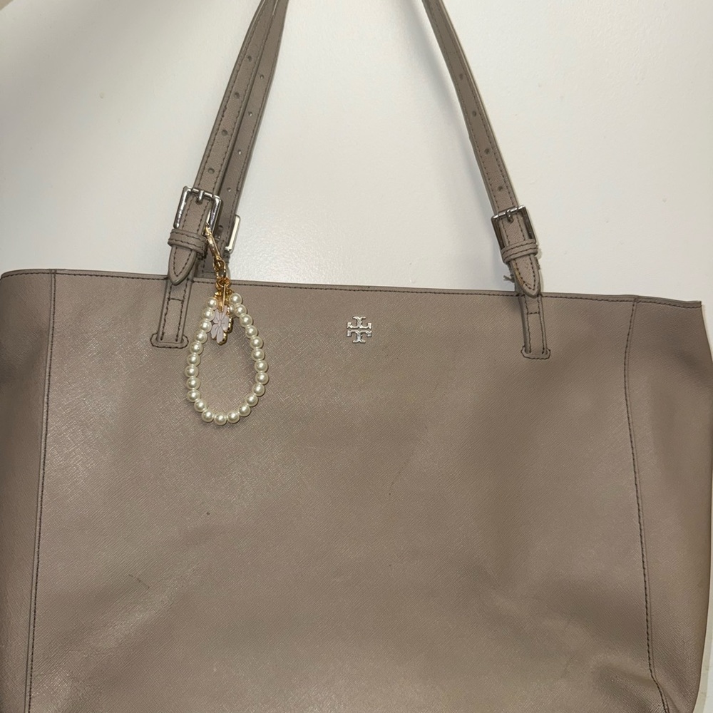 Tory Burch Taupe Leather Tote